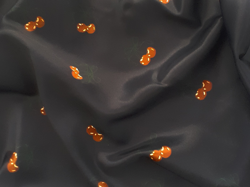 پارچه ساتن طرح البالو سرمه ای